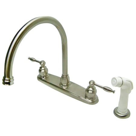 Kingston Brass Knight Centerset Kitchen Faucet, Brushed Nickel KB2798KL
